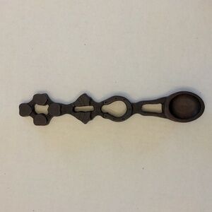 Welsh Love Spoon Mahogany Handcrafted Vintage Handmade John Arnold Horseshoe